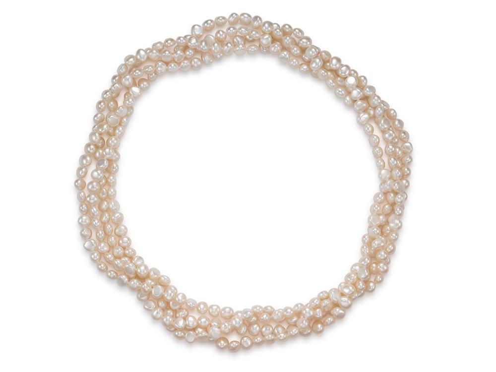 Endless Style Baroque Freshwater Pearl Strand Necklace