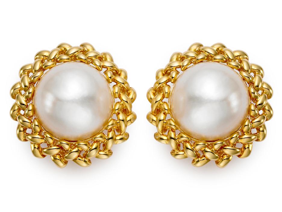 Woven Mabe Pearl Earrings