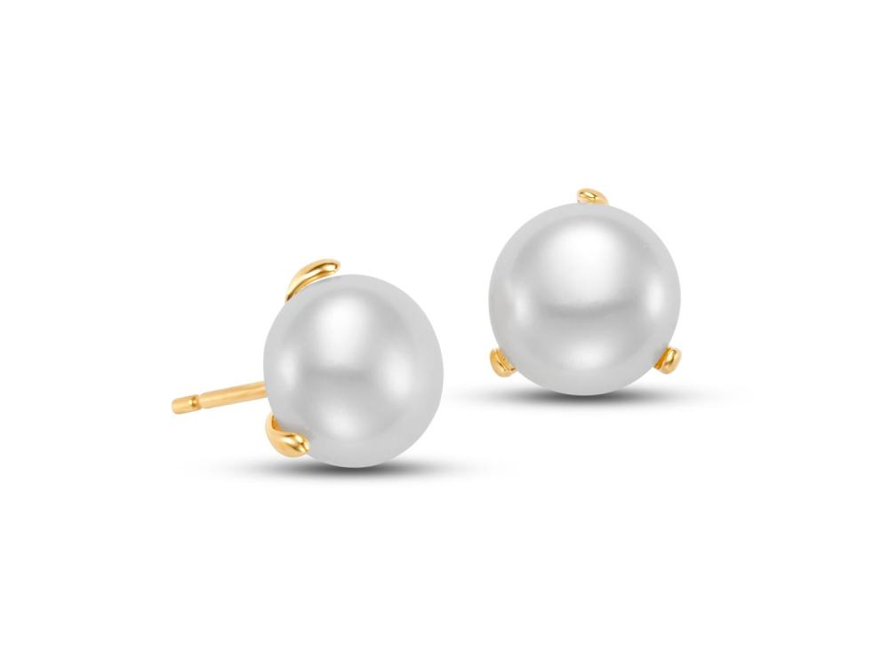Freshwater Pearl Button Stud Earrings