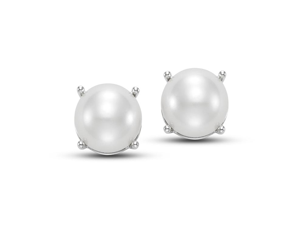 4-Prong Pearl Stud Earrings