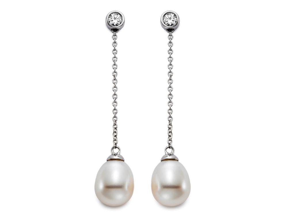 Chain Drop Pearl Earrings