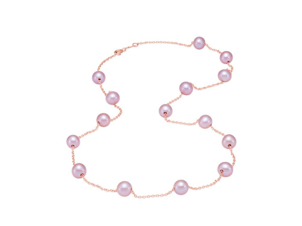 Rose Gold Tin Cup Pearl Necklace