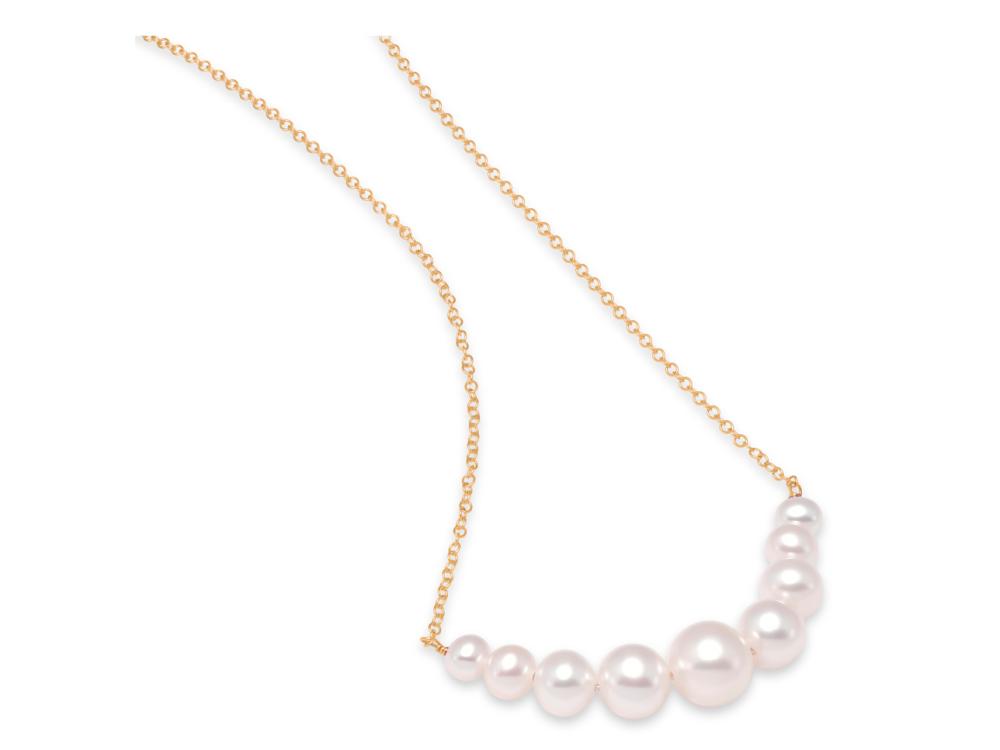 Graduated Pearl Chain Necklace