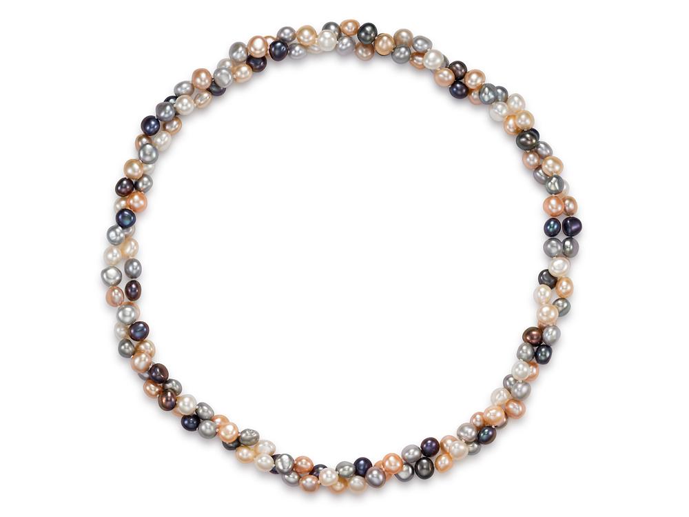 Endless Style Multicolor Baroque Freshwater Pearl Strand Necklace