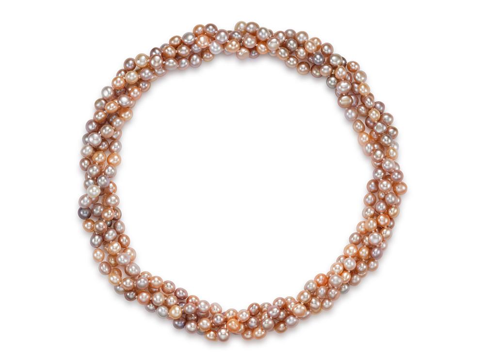Endless Style Multicolor Baroque Freshwater Pearl Strand Necklace