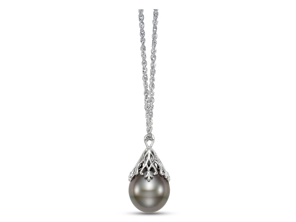Vintage-Inspired Tahitian Pearl Pendant Necklace