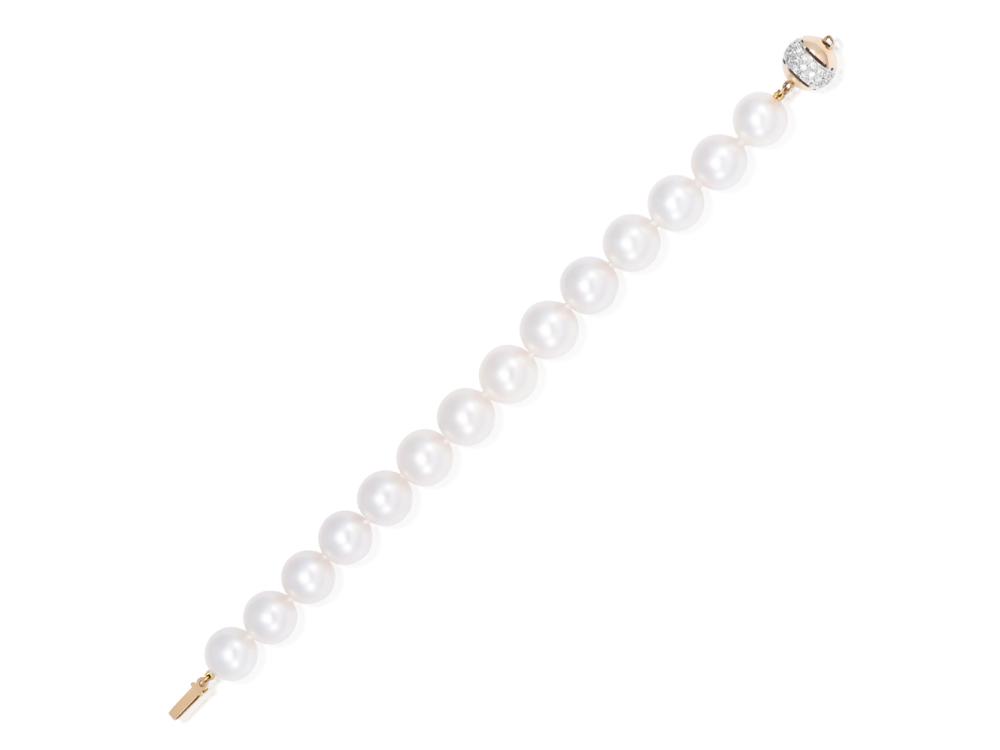 Pave Diamond South Sea Pearl Strand Bracelet