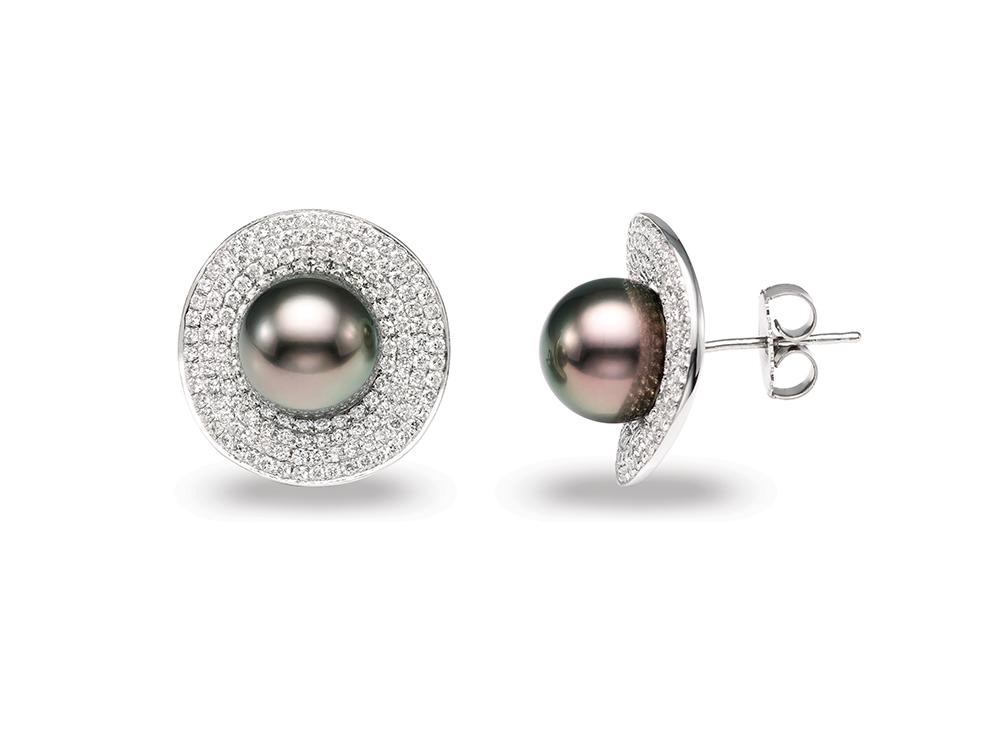Pave Saucer Earrings