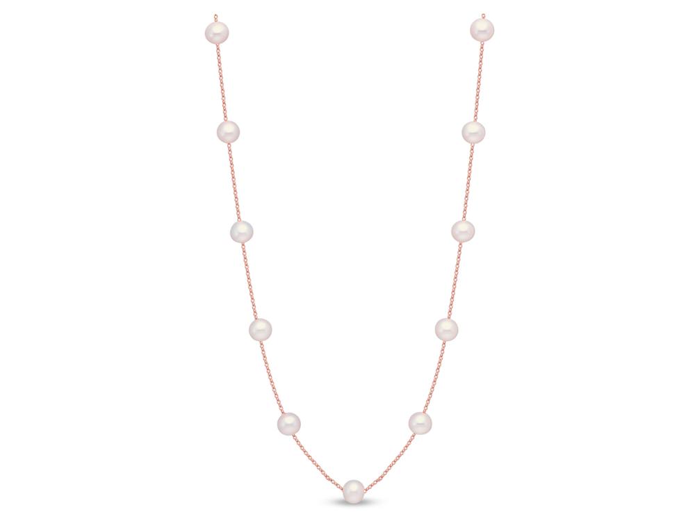 Rose Gold Tin Cup Pearl Necklace